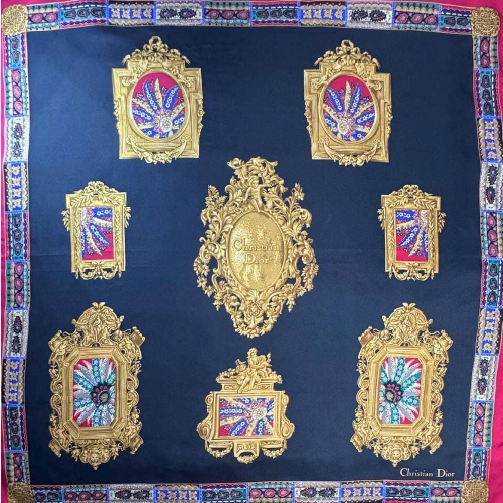 Christian Dior NWOT Multicolor Authentic Silk Scarf - Picture 6 of 10